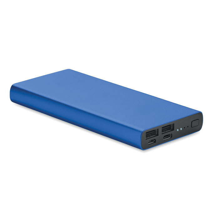 Powerbank 10 000 mAh publicitaire charge rapide POWERFLAT Bleu royal